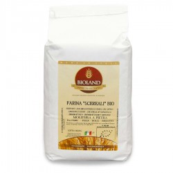 Farina integrale ai 5 cereali 1Kg - 12 pz (20% di: farina int.farro diccocum,semola integrale Saragolla Lucana,farina integrale 